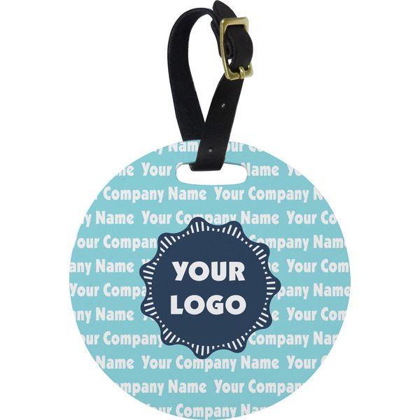 Custom Logo & Company Name Plastic Luggage Tag - Round