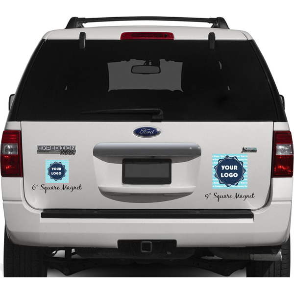 Logo & Company Name Personalized Square Car Magnets on Ford Explorer