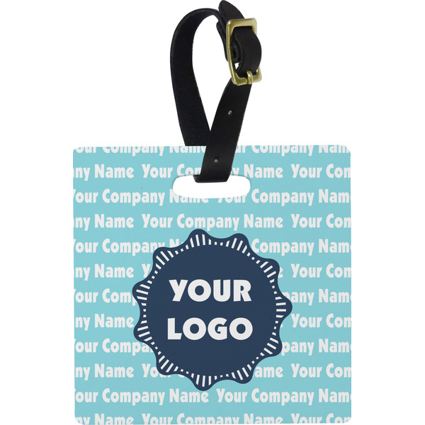 Custom Logo & Company Name Plastic Luggage Tag - Square