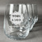 Logo & Company Name Stemless Wine Glasses - Laser Engraved- Set of 4
