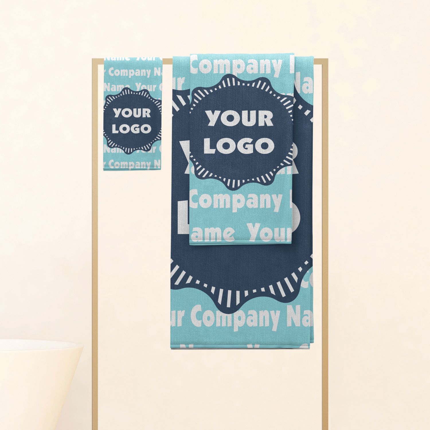 Custom Logo & Company Name Bath Towel YouCustomizeIt