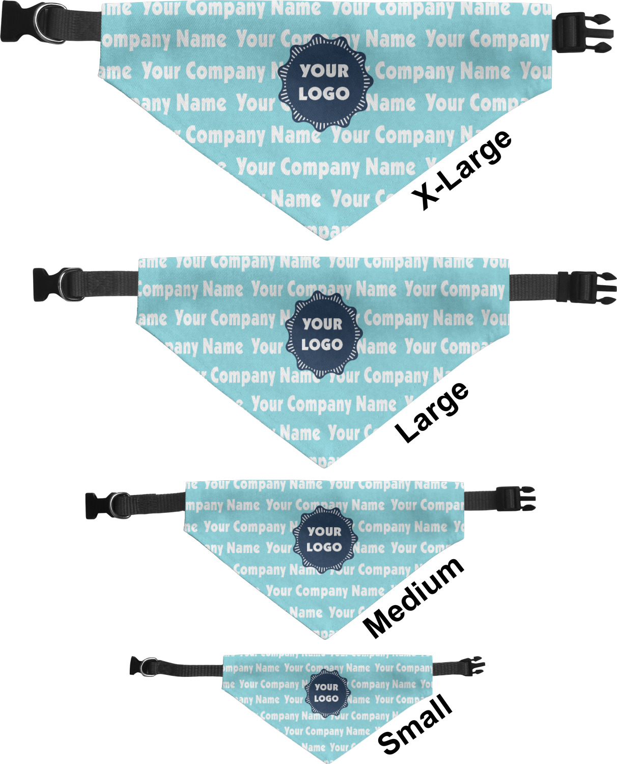 Custom Logo & Company Name Dog Bandana Small (Personalized