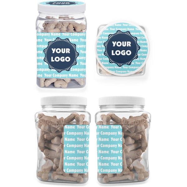Logo & Company Name Pet Treat Jar - Multiple Angles