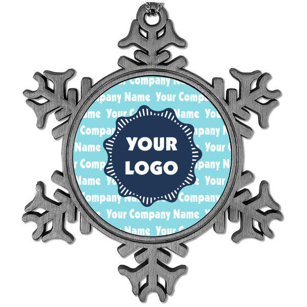 Custom Logo & Company Name Vintage Snowflake Ornament