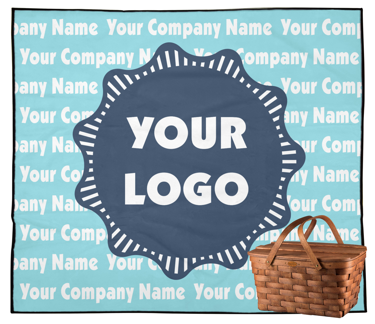 Custom Logo & Company Name Outdoor Picnic Blanket YouCustomizeIt