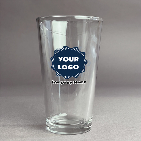 Custom Logo & Company Name Pint Glass - Full Color Logo