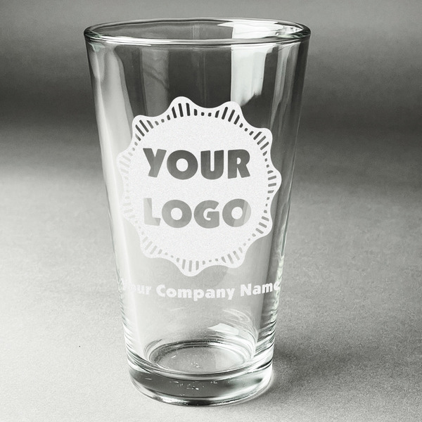 Custom Logo & Company Name Pint Glass - Laser Engraved