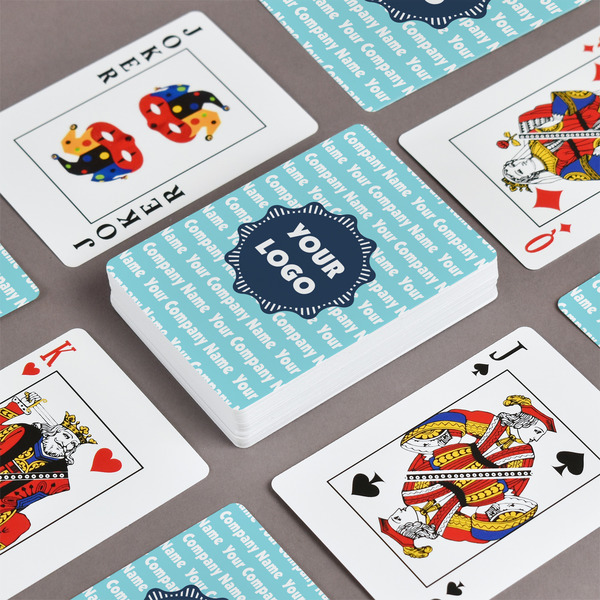 Logo & Company Name Playing Cards - Front & Back View