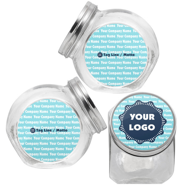 Logo & Company Name Puppy Treat Jar - Top Left Right