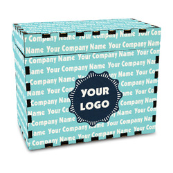 Logo & Company Name Wood Recipe Box - Full Color Print