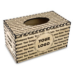 Logo & Company Name Wood Tissue Box Cover - Rectangle