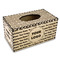 Logo & Company Name Rectangle Tissue Box Covers - Wood - Front