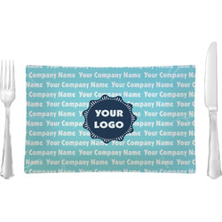Logo & Company Name Glass Rectangular Lunch / Dinner Plate (Personalized)