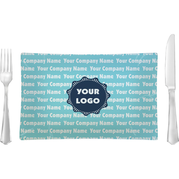 Custom Logo & Company Name Glass Rectangular Lunch / Dinner Plate - Single