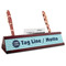 Logo & Company Name Red Mahogany Nameplate with Business Card Holder