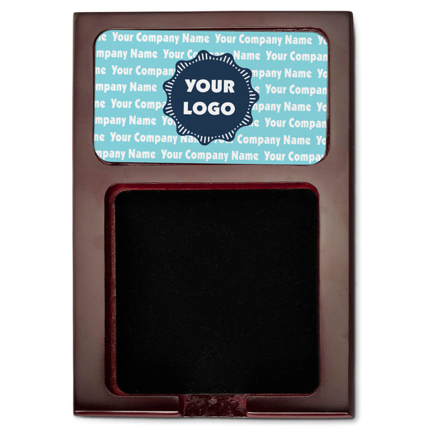 Logo & Company Name Red Mahogany Sticky Note Holder - Flat