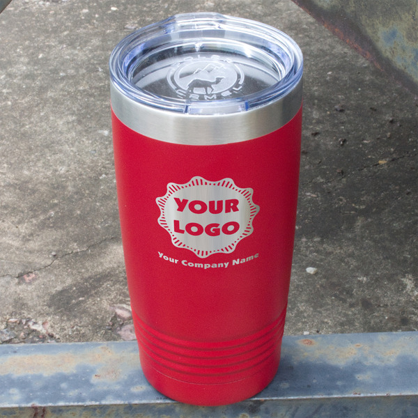 Logo & Company Name Red Polar Camel Tumbler - 20oz - Angled