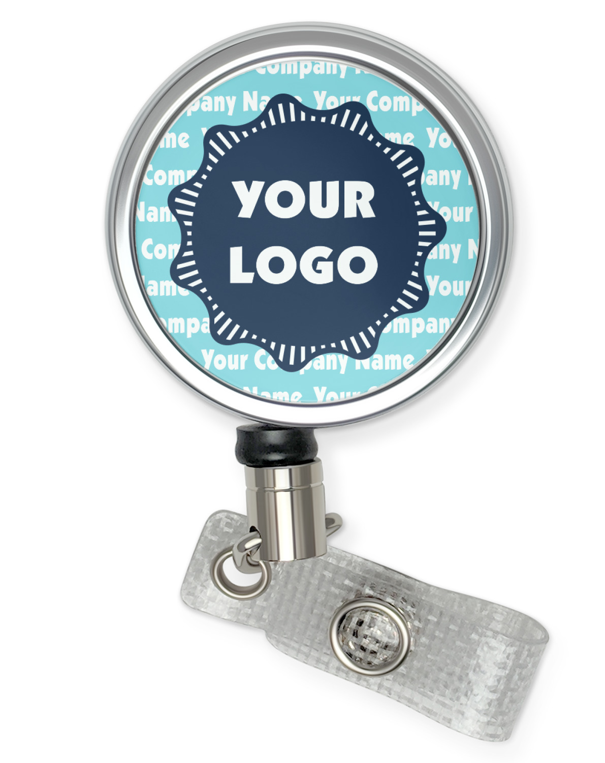 Logo & Company Name Retractable Badge Reel | Office Badge Reel Clip | Nurse Badge Holder | ID Card Clip Badge Reel