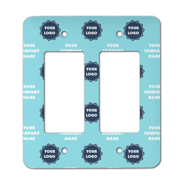 Custom Logo & Company Name Rocker Style Light Switch Cover - Two Switch