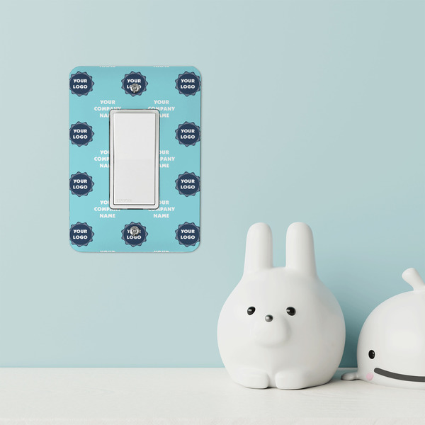 Logo & Company Name Rocker Light Switch Covers - Single - IN CONTEXT