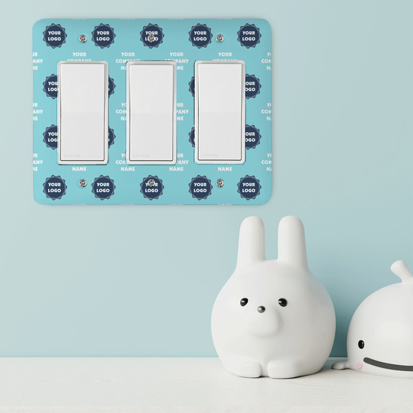 Logo & Company Name Rocker Light Switch Covers - Triple - IN CONTEXT
