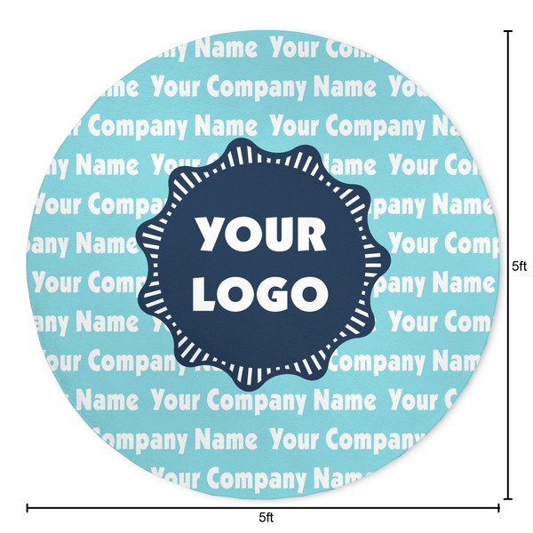 Logo & Company Name Round Area Rug - Size