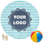 Logo & Company Name Round Beach Towel