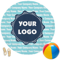 Logo & Company Name Round Beach Towel