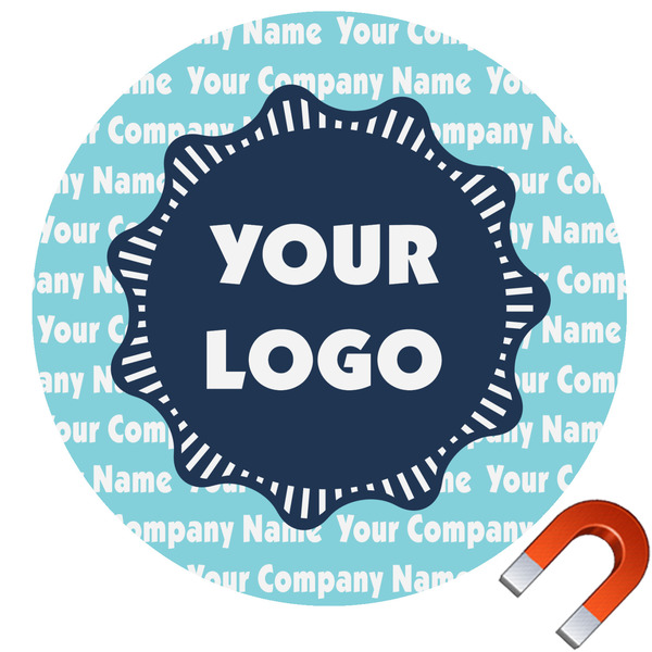 Custom Logo & Company Name Round Car Magnet - 6"