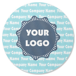 Logo & Company Name Round Rubber Backed Coaster - Single