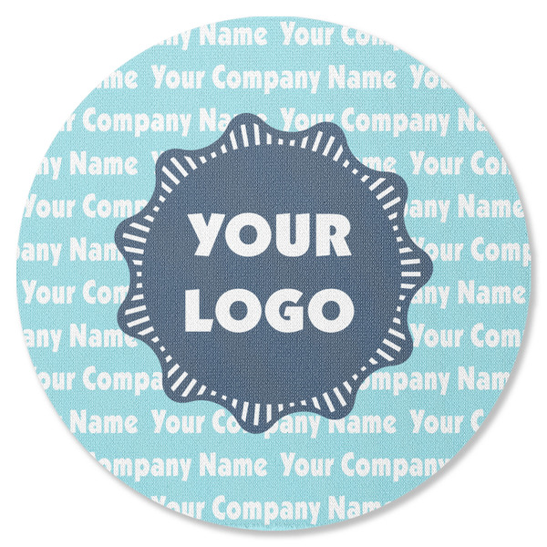 Custom Logo & Company Name Round Rubber Backed Coaster - Single