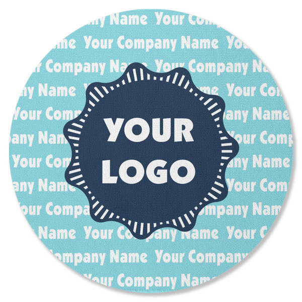 Logo & Company Name Round Coaster Rubber Back - Single