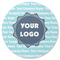 Logo & Company Name Round Coaster Rubber Back - Single