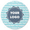 Logo & Company Name Round Rubber Backed Coaster - Single