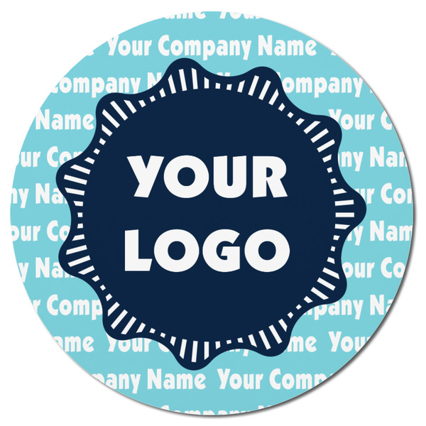 Logo & Company Name Round Fridge Magnet - FRONT