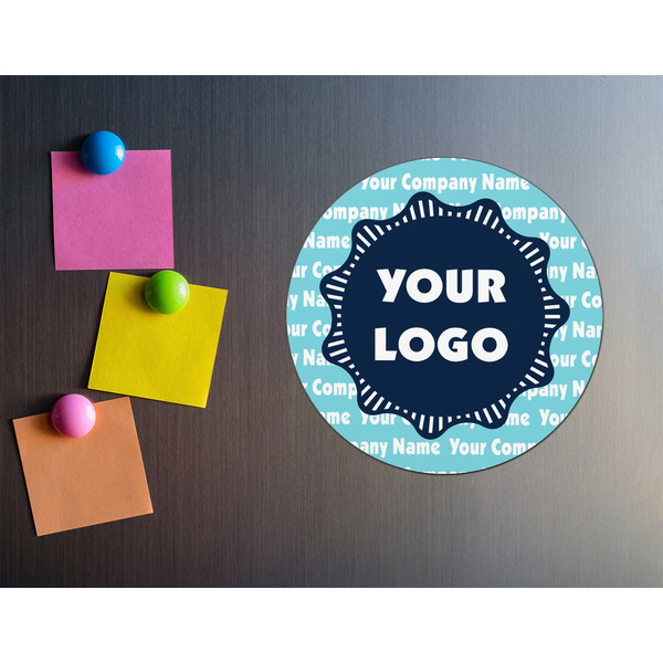 Logo & Company Name Round Fridge Magnet - LIFESTYLE