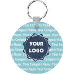 Logo & Company Name Round Plastic Keychain