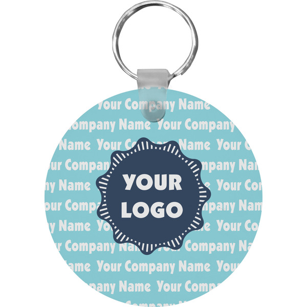 Custom Logo & Company Name Round Plastic Keychain