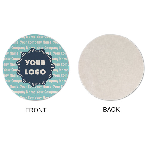 Logo & Company Name Round Linen Placemats - APPROVAL (single sided)