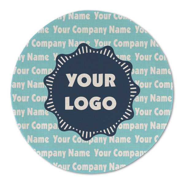 Logo & Company Name Round Linen Placemats - FRONT (Double Sided)