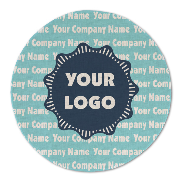 Custom Logo & Company Name Round Linen Placemat - Single-Sided - Single