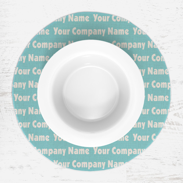 Logo & Company Name Round Linen Placemats - LIFESTYLE (single)