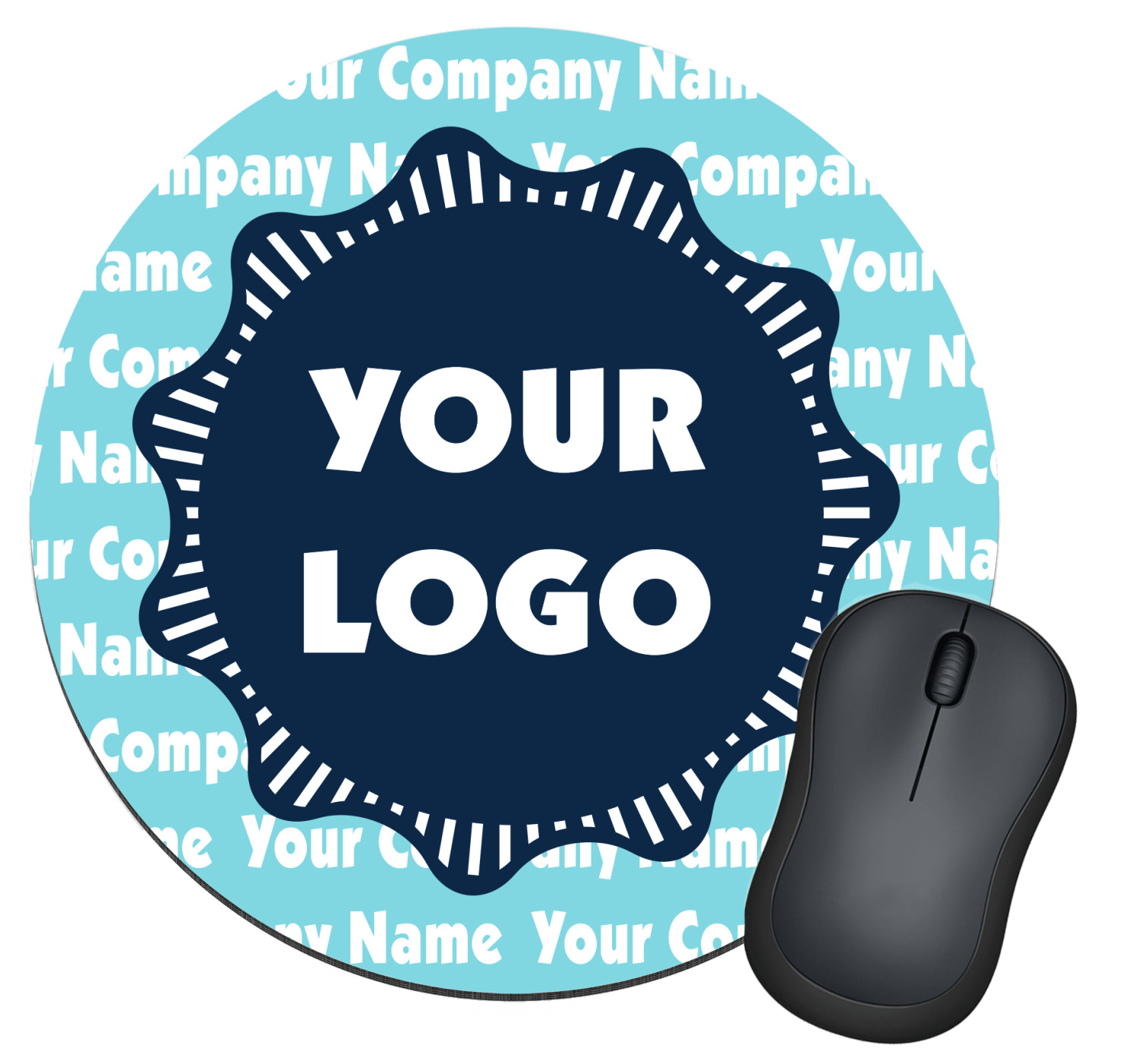 Logo & Company Name Round Mouse Pad (Personalized) YouCustomizeIt