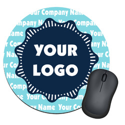 Logo & Company Name Round Mouse Pad