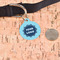 Logo & Company Name Round Pet ID Tag - Large - In Context