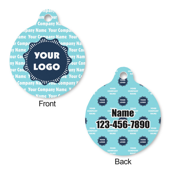 Logo & Company Name Round Pet Tag - Front & Back