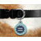 Logo & Company Name Round Pet Tag on Collar & Dog