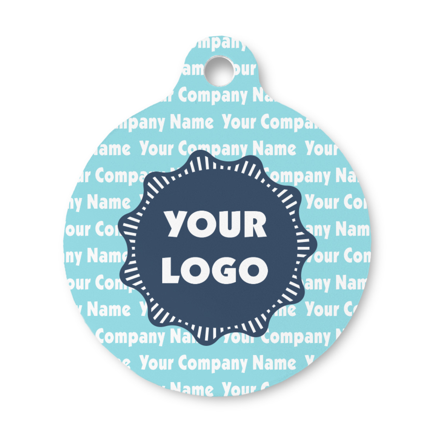 Logo & Company Name Round Pet ID Tag YouCustomizeIt
