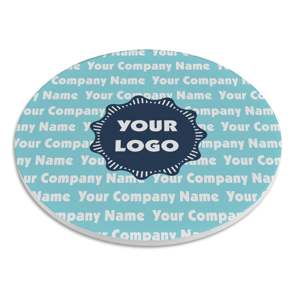 Logo & Company Name Round Stone Trivet - Angle View
