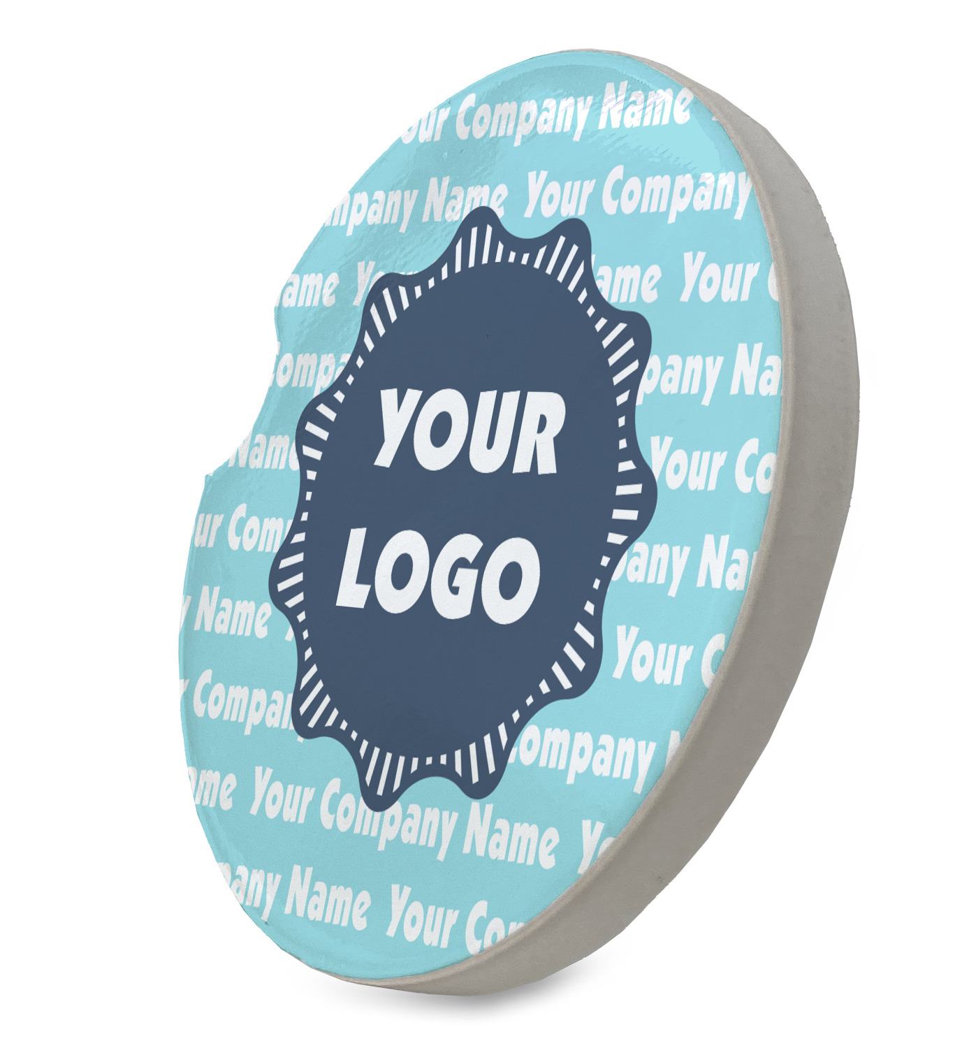 Logo & Company Name Sandstone Car Coasters (Personalized) YouCustomizeIt